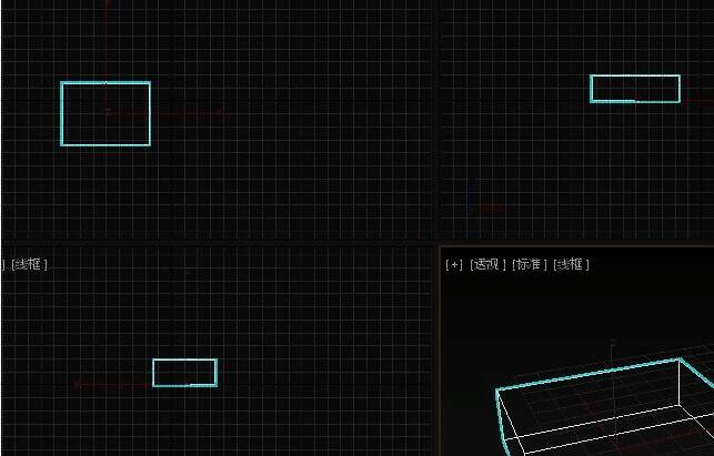 3dmax线框模式下的长方体图