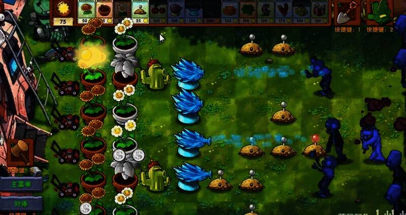 镜子模式中植物对称分布