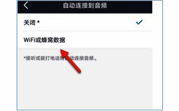 音频连接设置选择页面