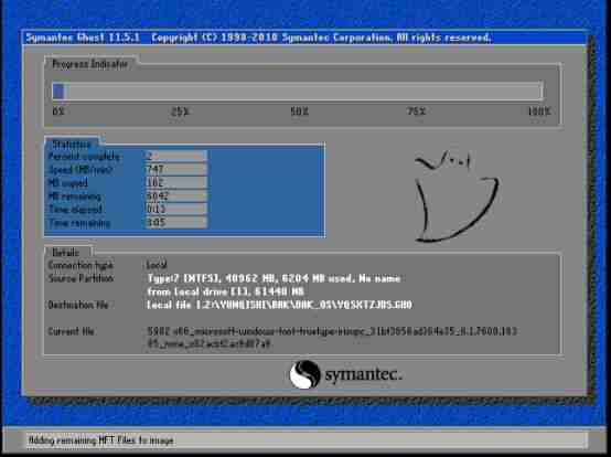 云骑士装机大师备份进度界面图