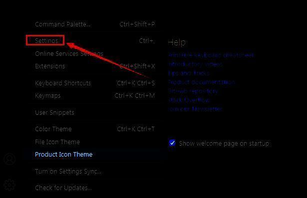 Vscode设置选项界面
