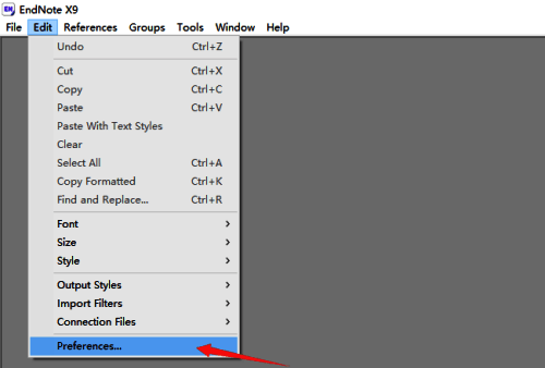 EndNote打开首选项界面图