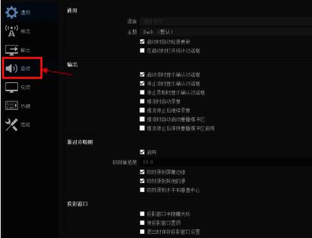 设置窗口音频选项卡界面图