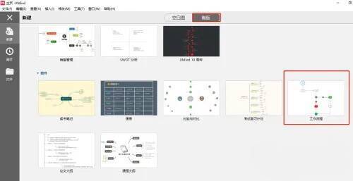 XMind选择工作流程模板界面图