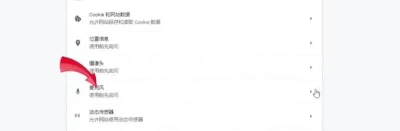 Google浏览器设置特定网站访问麦克风的页面图片