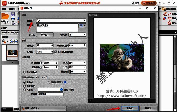 设置水印样式及预览界面图片
