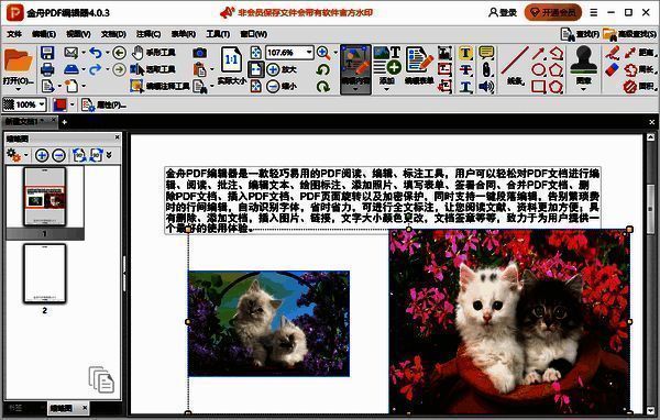 在金舟PDF编辑器中选图片操作配图