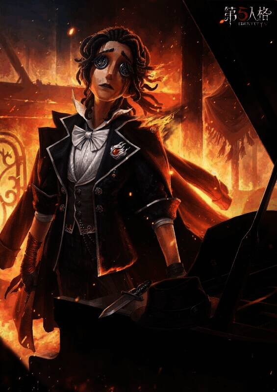 作曲家 - 被遗忘的乔治时装海报，燃烧演播厅场景