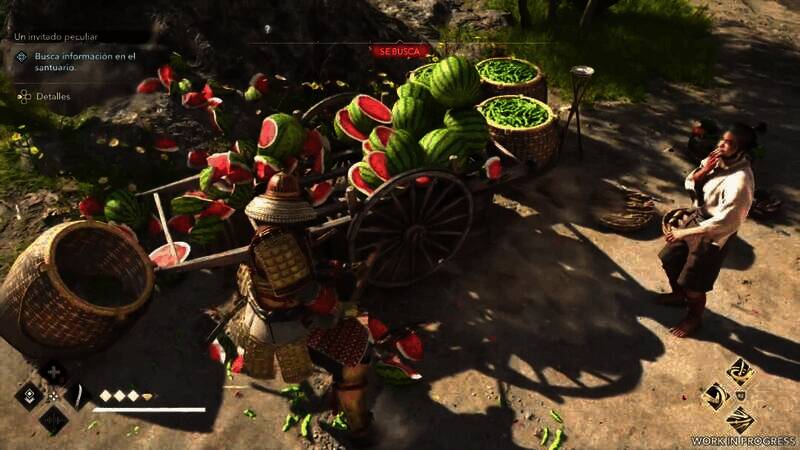 《刺客信条:影》弥助砍西瓜视频截图2