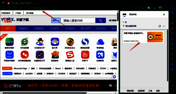 网页已添加到集锦的界面图