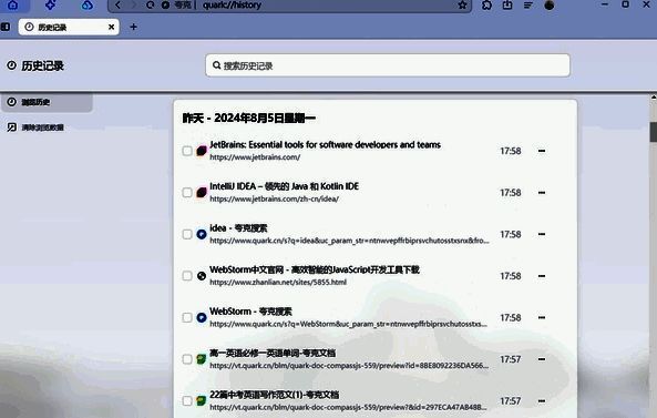 全面查看浏览记录页面示意图