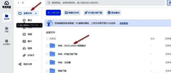 云文件中全部文件及备份文件截图