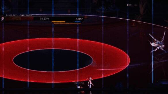 在小圆中躲避攻击画面