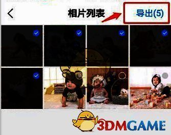 选中照片导出界面图