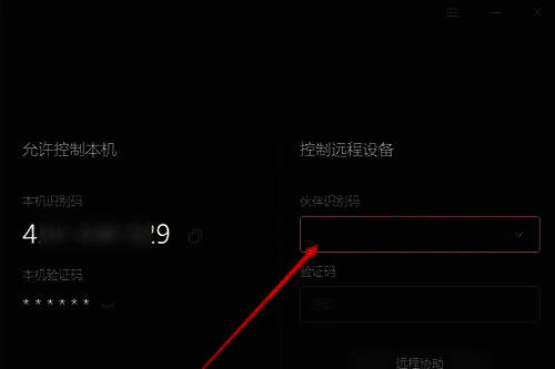 输入远程端向日葵识别码界面图