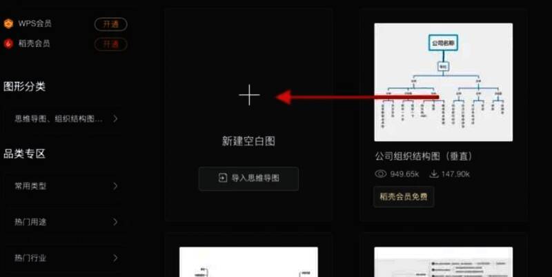 脑图制作界面新建空白脑图选项图