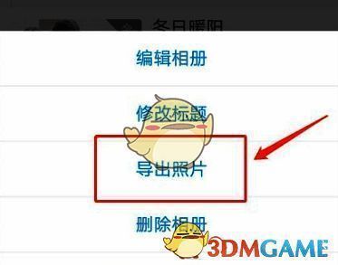 选择导出照片页面图