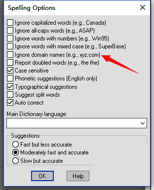 忽略域名选项勾选图