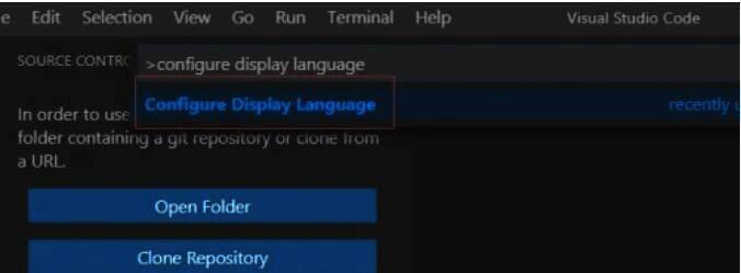选择配置显示语言选项界面