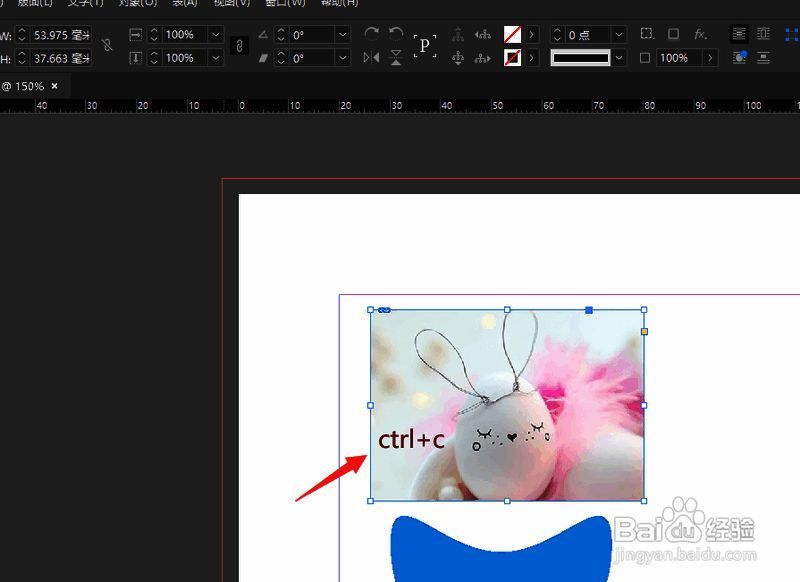 在Indesign中选中图片并复制的操作界面
