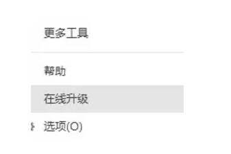 点击在线升级选项界面