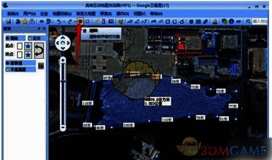 奥维互动地图清除测量信息示例图