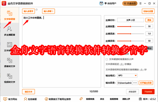 金舟文字语音转换软件相关界面图1
