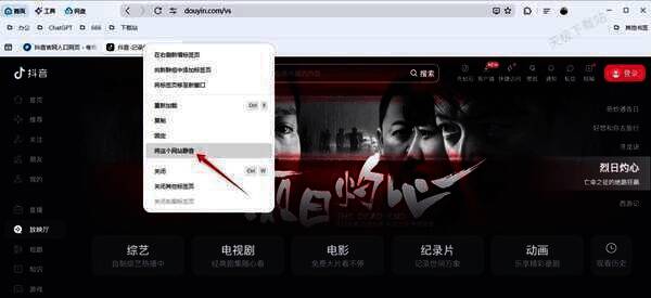 在右键菜单选择将网站静音