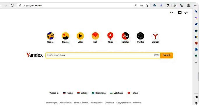 Yandex官方网站界面图片