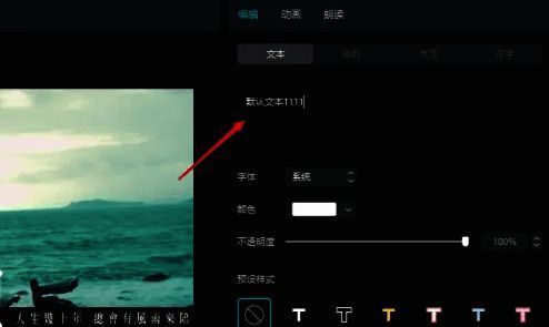 修改字幕内容、字体和颜色界面图