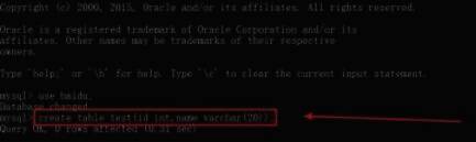 创建test表的语句示例