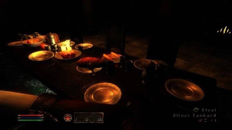 《宣誓》与《上古4》饭桌物品破坏对比图