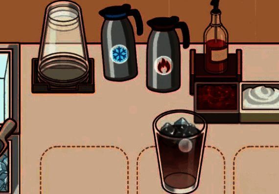 游戏中完成制作的冰美式咖啡画面