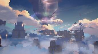 《代号二杠三》实机PV中芙罗拉空中城市画面