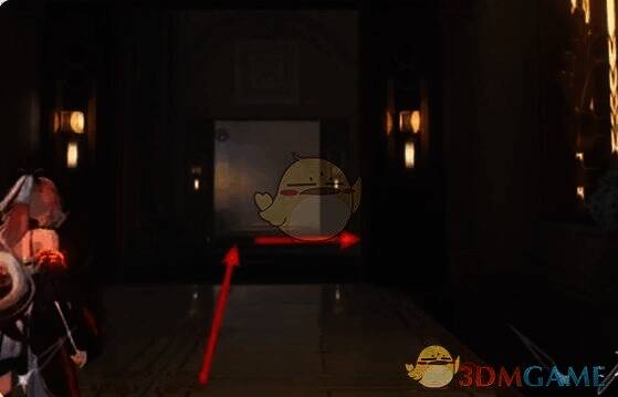 鸣潮金库下层人才藏馆转向北后的摄像头位置图