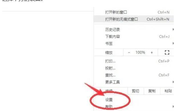 在下拉菜单中点击设置选项