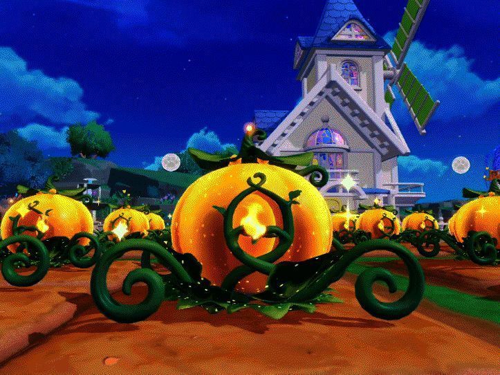 蛋仔岛万圣农场南瓜马车场景图