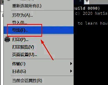点击导出选项截图