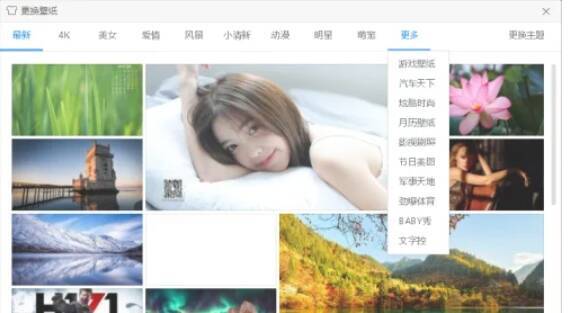 360极速浏览器壁纸分类页面