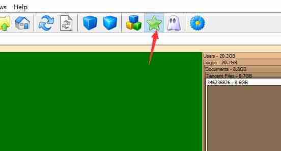 点击五角星按钮后SpaceSniffer显示空磁盘的图