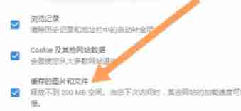 清除浏览数据窗口中的选项展示