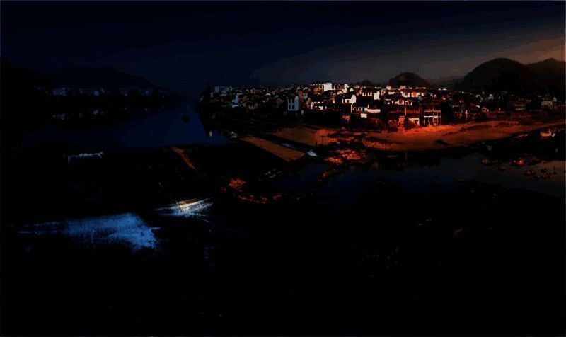 渔梁古镇与徽商摇橹船