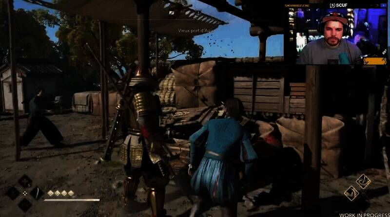 《刺客信条：影》中白人商人未受伤害的画面