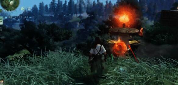 碰云携头上火并放火球的画面2