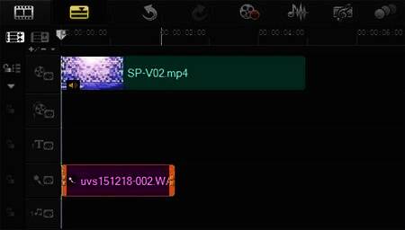 会声会影配音完成后声音轨界面