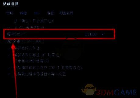 会声会影设置捕获格式界面