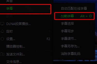 爱奇艺万能播放器加载字幕菜单图