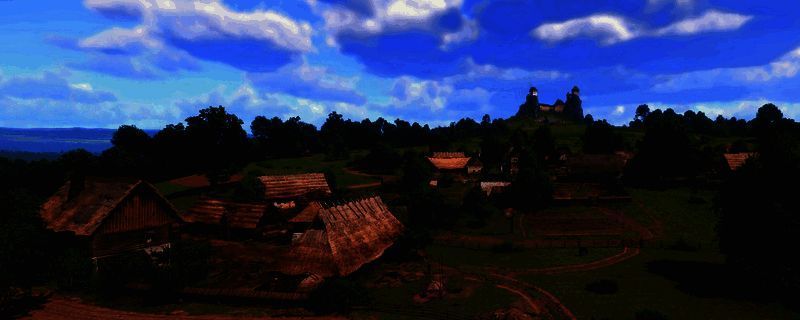 《天国:拯救2》中库藤堡右上方的高原草地场景