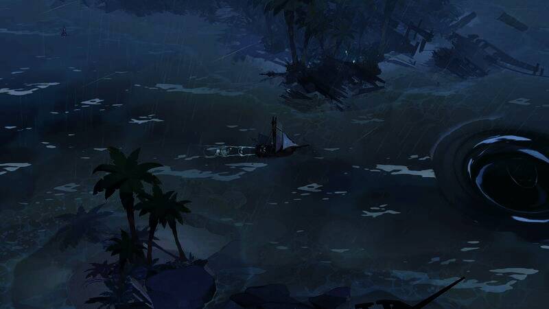 玩家搭乘帆船在海上航行画面