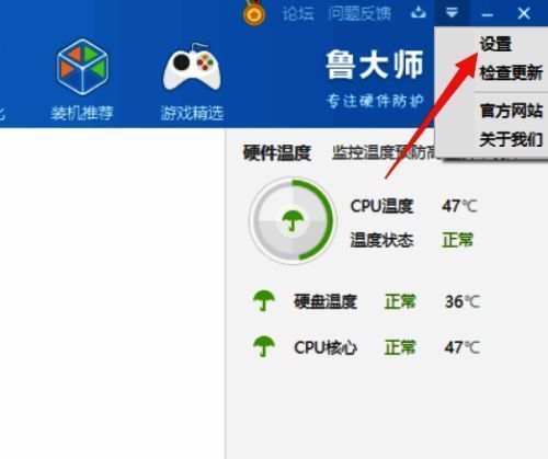 鲁大师设置选项